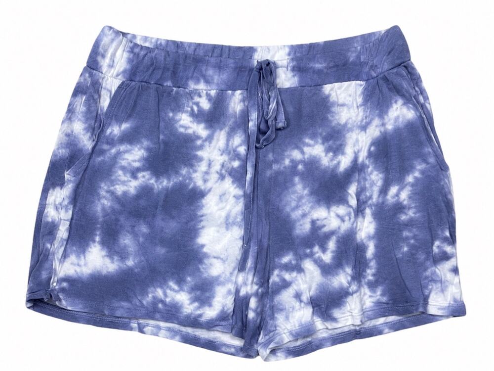 Wildfox Lavender Purple Tie Dye Lounge Shorts Size L Drawstring Soft Casual